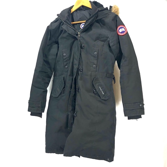 Canada goose fur lined black parka size small - Picture 1 of 8